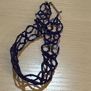 Elegant Blue Beaded chocker ,vintage , adjustable